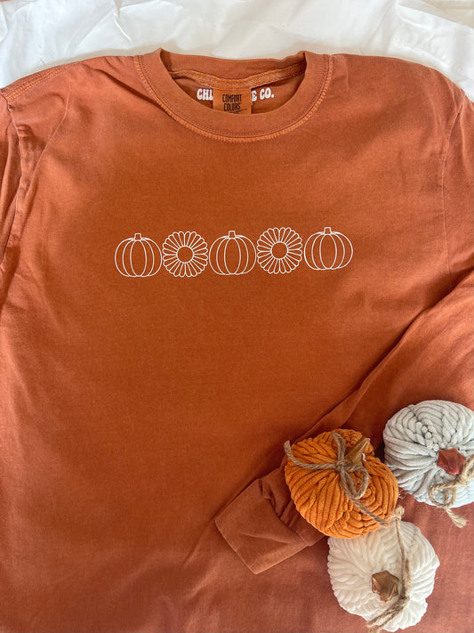 Floral Pumpkins Long-Sleeve Shirt