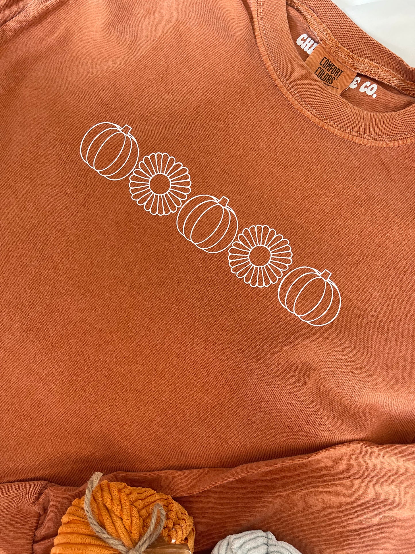 Floral Pumpkins Long-Sleeve Shirt